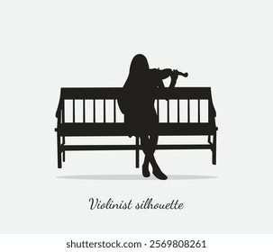 violinist silhouette vector illustration collection