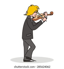 violinist, vector icon, single object