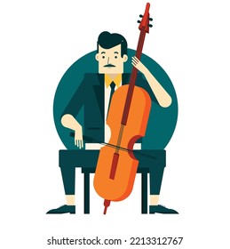 violinistas de la ilustración vectorial de iconos