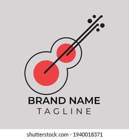 The Violin.Musical logo the concept of classical music Vector Design.