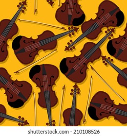 Violins and bow seamless pattern for your design