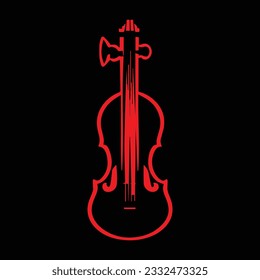 violins on black  background, classical musical instrument, vector