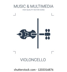 violoncello icon. high quality filled violoncello icon on white background. from music multimedia collection flat trendy vector violoncello symbol. use for web and mobile