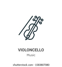 Violoncello outline vector icon. Thin line black violoncello icon, flat vector simple element illustration from editable music concept isolated on white background