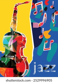 Violoncello and saxophone design. Vector illustration