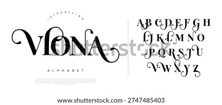 Viona beautiful calligraphy script font with decorative swash for romantic wedding invitation and feminine logo design