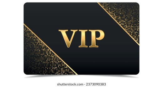 VIP.Vip in abstract style on black background.VIP card. Luxury template design.Vip gold ticket. Premium card.	