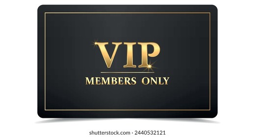 VIP. Vip in abstract style on black background. VIP card. Luxury template design.Vip gold ticket. Premium card.	