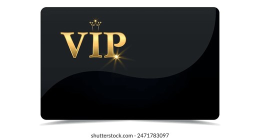 VIP. Vip in abstract style on black background. VIP card. Luxury template design. VIP Invitation. Gold ticket. Premium card.	