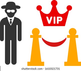 VIP Access Vector Icon. Flat VIP Access Symbol Is Isolated On A White Background.