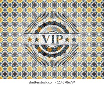 VIP arabesque style badge. arabic decoration.