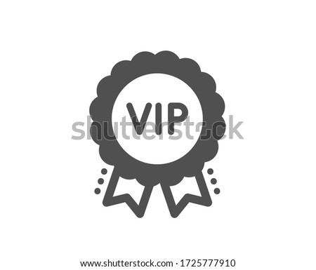 Vip award icon. Very important person medal sign. Member club privilege symbol. Classic flat style. Quality design element. Simple vip award icon. Vector
