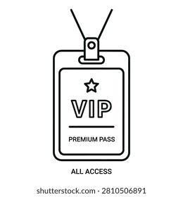 VIP badge icon showing premium pass and all access privileges