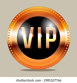 Tarjeta VIP. Vip sobre un fondo negro con un marco dorado. Tarjeta VIP. Ilustración vectorial.