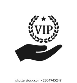 Tarjeta VIP en icono plano a mano aislado en fondo blanco. Ilustración del vector
