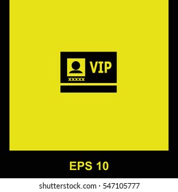 Vip badge vector black icon. Isolated illustration. Business picture.