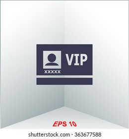 Vip badge vector icon