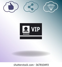 Vip badge vector icon