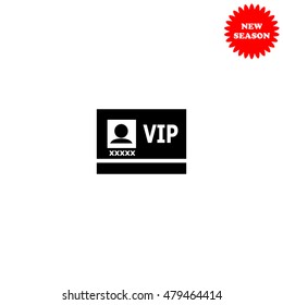 Vip badge vector icon isolated on white background.