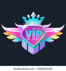 Tarjeta VIP con alas y corona