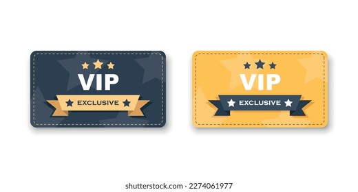 VIP badges icon in flat style. Exclusive badge vector illustration on isolated background. Premium luxury sign business concept.