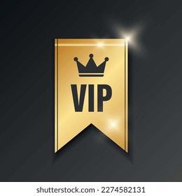 VIP badges icon in flat style. Exclusive badge vector illustration on isolated background. Premium luxury sign business concept.