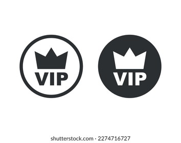 VIP badges icon in flat style. Exclusive badge vector illustration on isolated background. Premium luxury sign business concept.