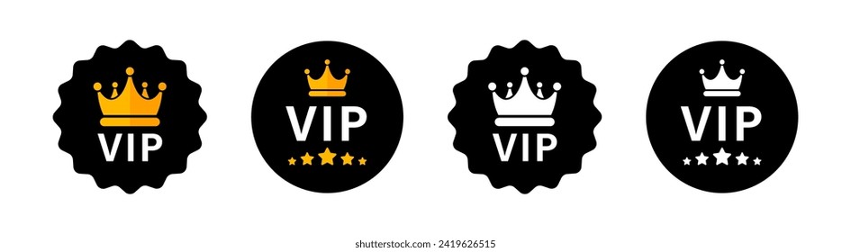 Insignias VIP. Iconos vectoriales VIP. Símbolos exclusivos