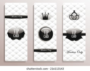 Vip black and white banners with the abstract background