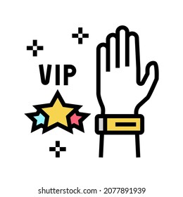 Vip Bracelet For Concert Visitor Color Icon Vector. Vip Bracelet For Concert Visitor Sign. Isolated Symbol Illustration