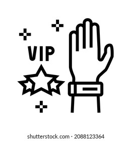 vip Armband für Konzertbesucher Linie Symbol Vektorgrafik. Vip Armband für das Zeichen des Konzertbesuchers. isoliertes Kontursymbol