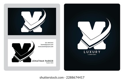 Vip business card template. Premium letter X logo with luxury business card design. Elegant corporate identity.