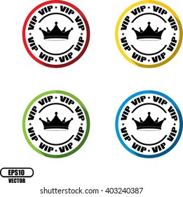 VIP, Button, label and sign - Vector illustration