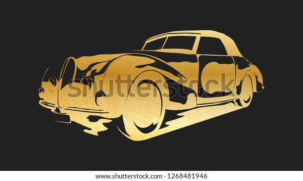 VIP car logo illustration. Drag racing. -\
Vector illustration