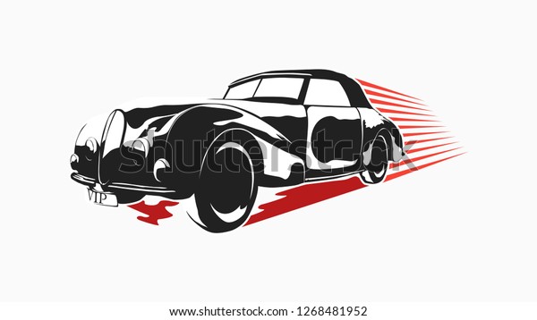 VIP car logo illustration. Drag racing. -\
Vector illustration