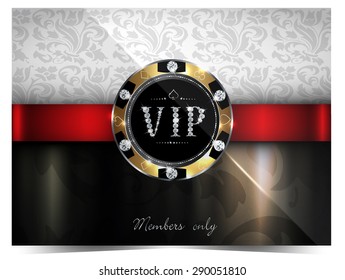 Vip card with casino chip
