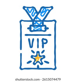 vip card doodle icon sketch vector. vip card sign. isolated symbol illustration