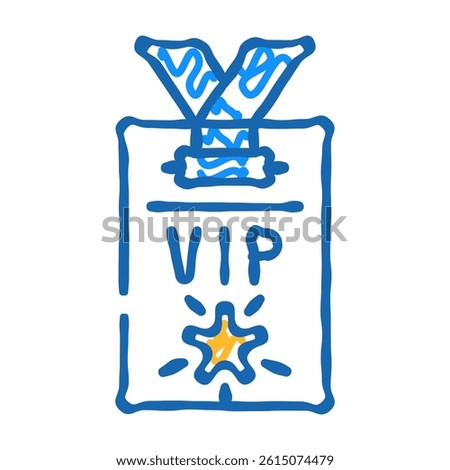 vip card doodle icon sketch vector. vip card sign. isolated symbol illustration