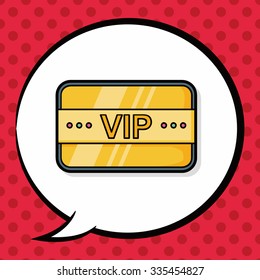 vip card doodle, speech bubble