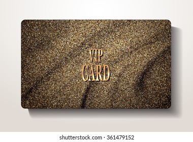VIP card with gold folded texture