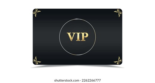 Tarjeta VIP. Entrada de oro Vip.Vip en estilo abstracto sobre fondo negro.Tarjeta Premium.