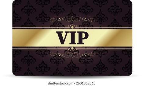 Vip card with golden vintage elements. Premium VIP card Modern creative template. Vector illustration.