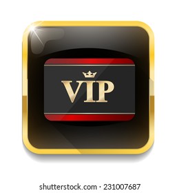 VIP card icon With long shadow over app button