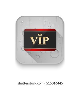 vip card icon With long shadow over app button
