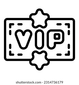 Vip card icon outline vector. Event party. Movie art