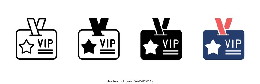 Colección de estilo múltiple de la hoja del icono de la tarjeta VIP