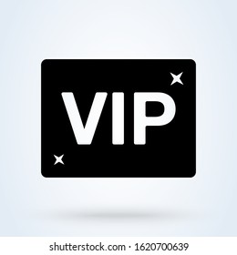 Vip card icon. Simple vector modern icon design illustration.