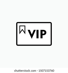 VIP Card Icon - Vector, Sign and Symbol for Design, Presentation, Website or Apps Elements.