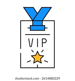 vip card line icon vector. vip card sign. isolated symbol illustration