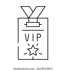 vip card line icon vector. vip card sign. isolated contour symbol black illustration